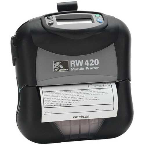 Zebra RW 420 Mobile Thermal Printer WiFi USB No PSU