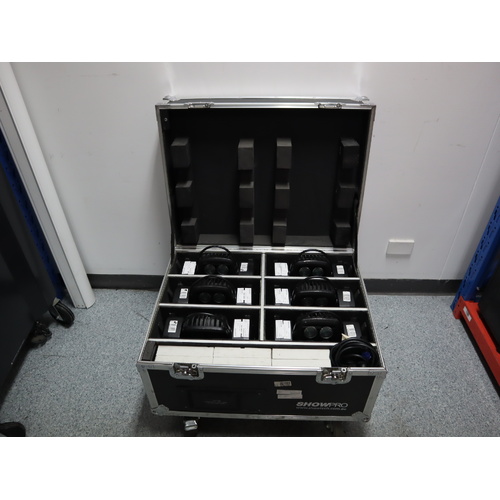 ShowPro LED Hercules Uplight Black w/ 6 Way Case