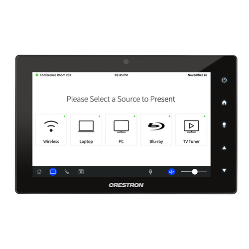 Crestron TSW-760-B-S 7" Wall Mount Touch Screen with Cam Black Smooth