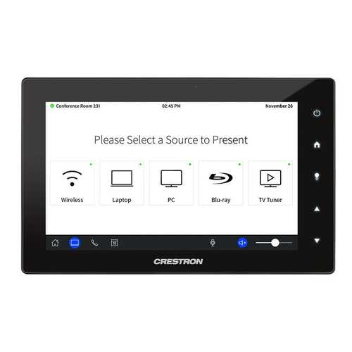Crestron TSW-760-NC-B-S 7 in Touch Screen No Cam/Mic, Black Smooth - New, Open Box