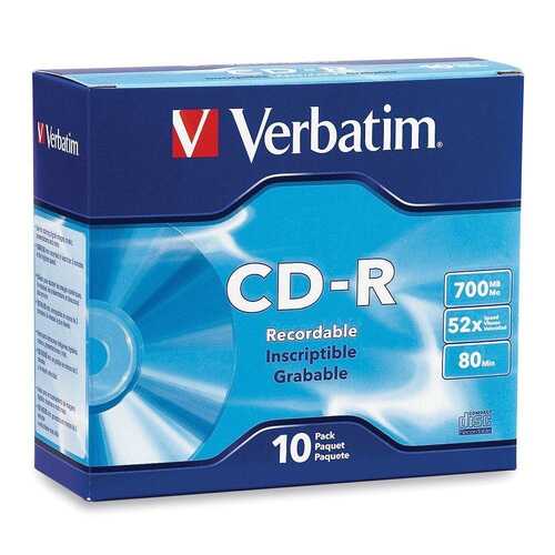 Verbatim CD-R 700MB 52X 10pk Slim Case (94935)