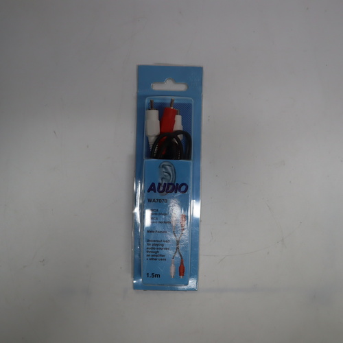 Audio WA7070 2 x RCA Plugs to 2 x RCA Sockets Audio Cable - 1.5m
