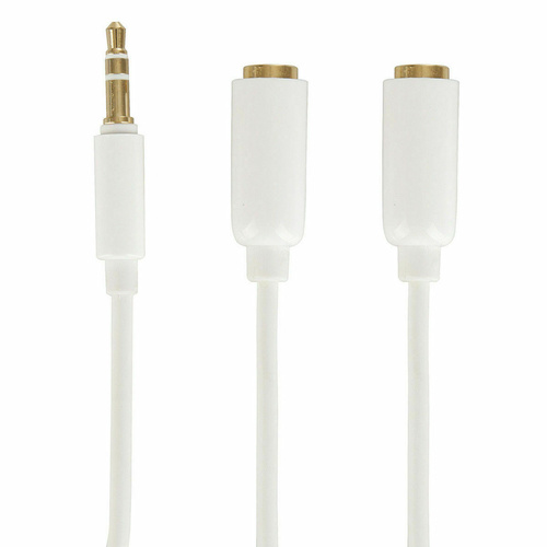 Concord WA7504 Slim 3.5mm Stereo Plug to 2 x 3.5mm Stereo Socket