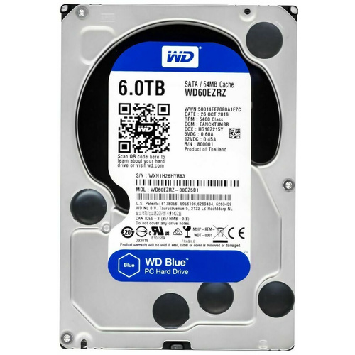 Western Digital WD60EZRZWD Blue 6TB 3.5" SATA HDD Hard Disk Drive