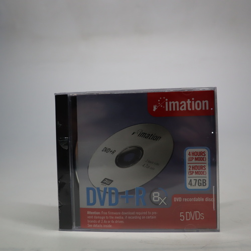 Imation DVD+R 8x 4.7GB 4 Hours Recordable Disc in Jewel Cases 5 Pack